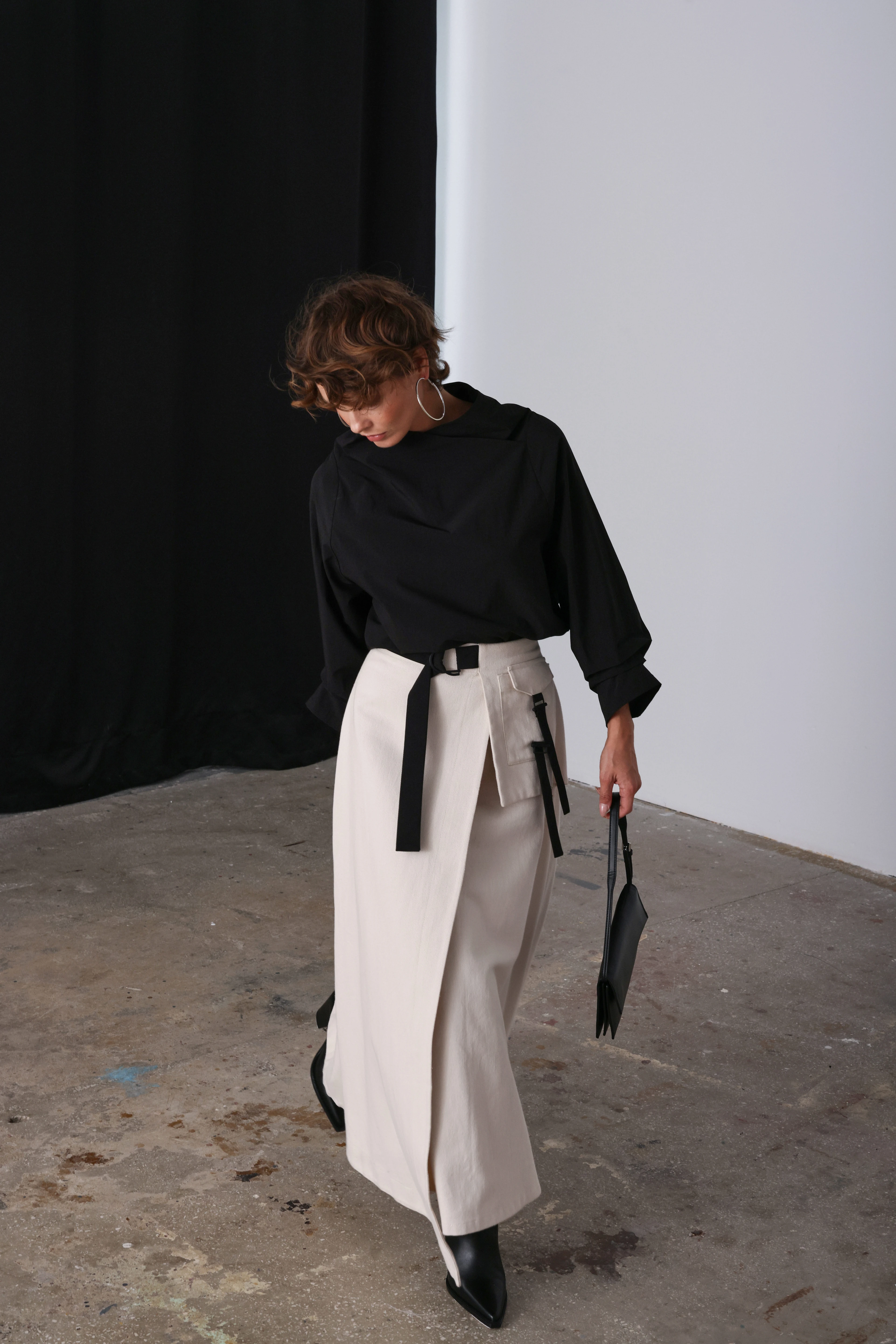 Gabardine Skirt White