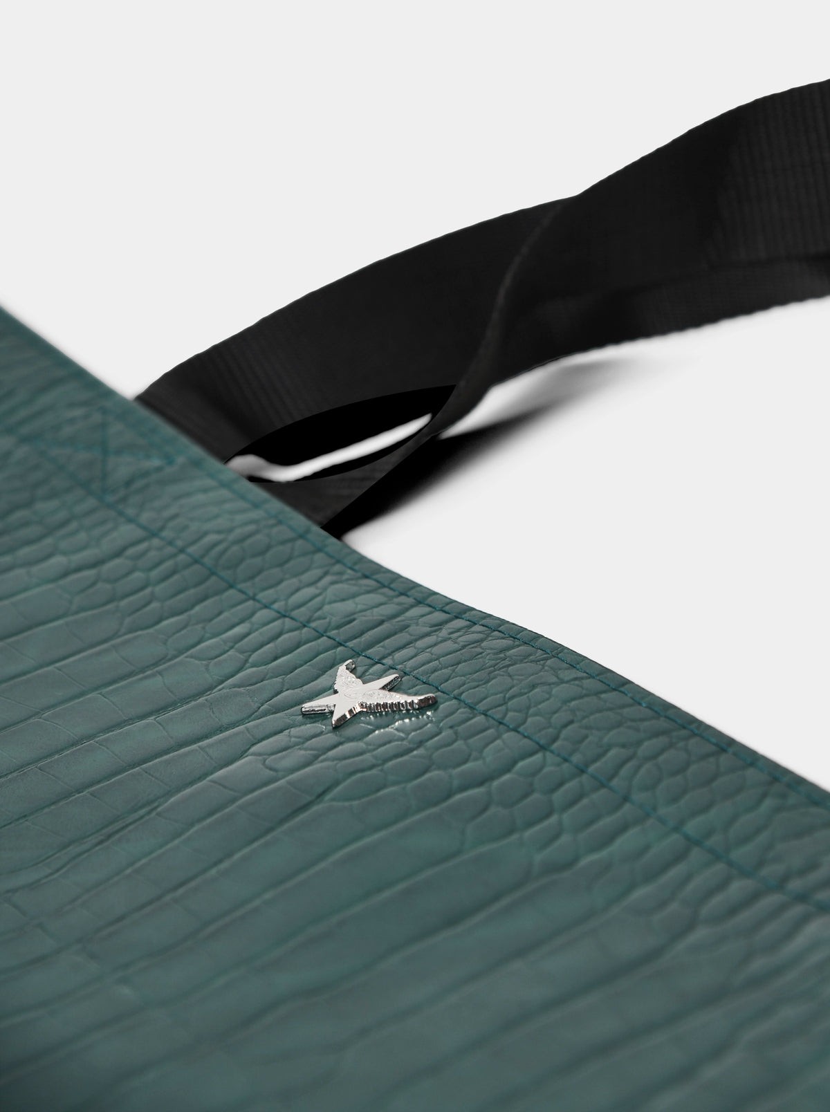 Shopping M Green Croco Bag