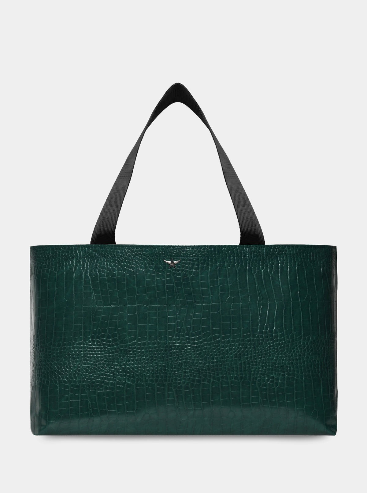Shopping M Green Croco Bag