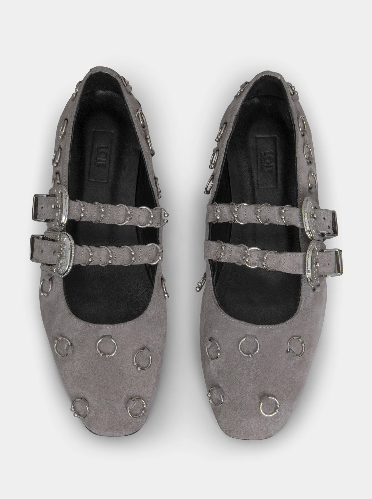 Touch Grey Suede Ballet Flats