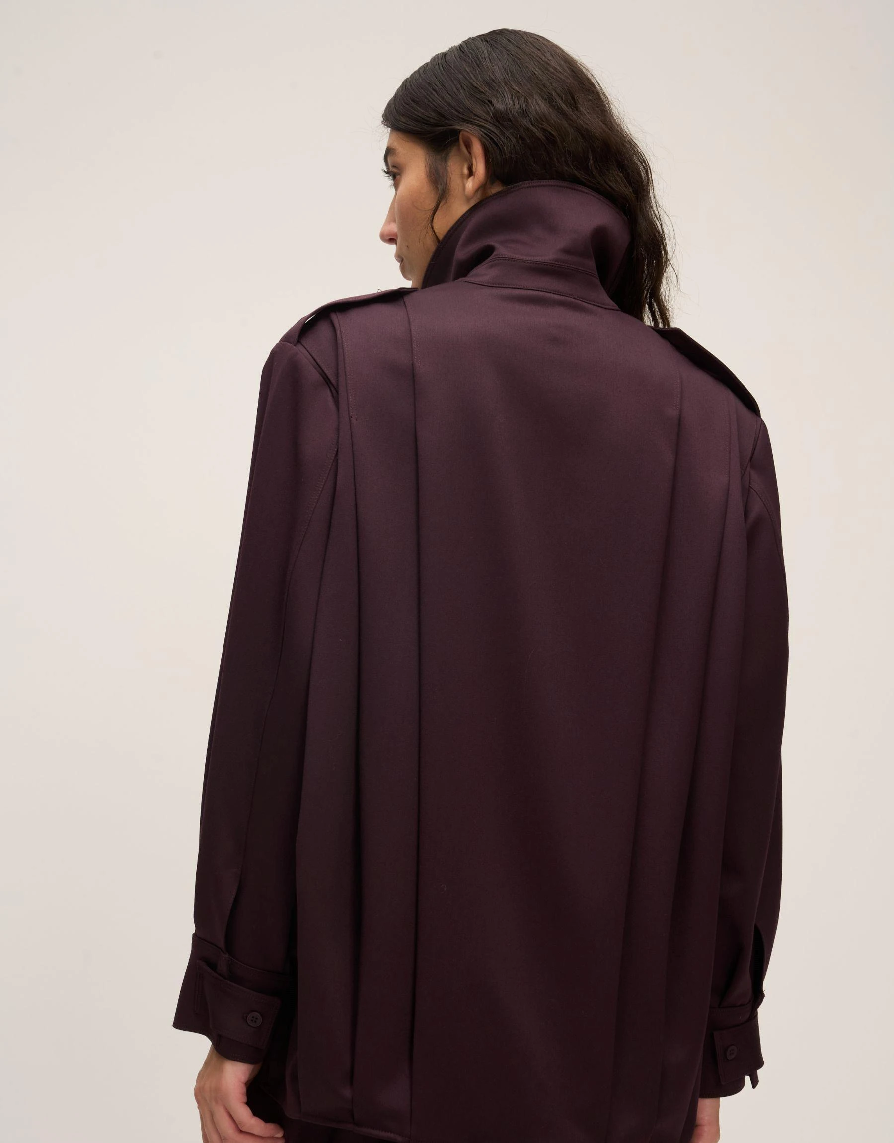 Pileli Ceket Mürdüm