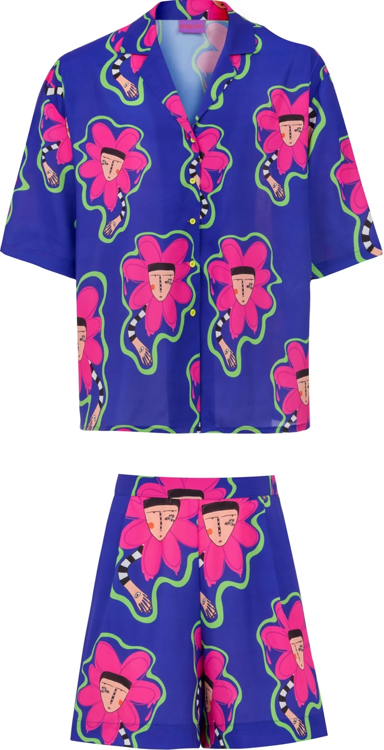 Late Bloomer Gömlek & Şort Takım Mavi