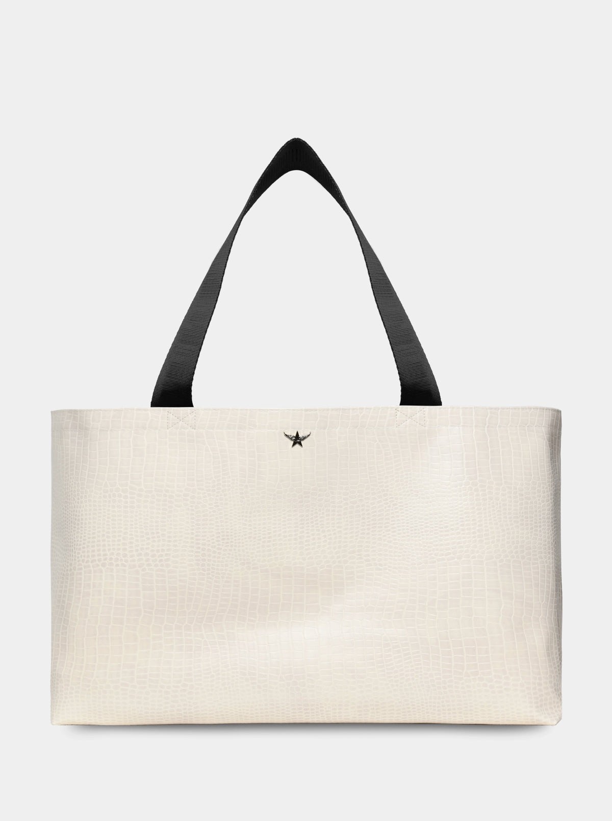 Shopping M Beige Croco Bag