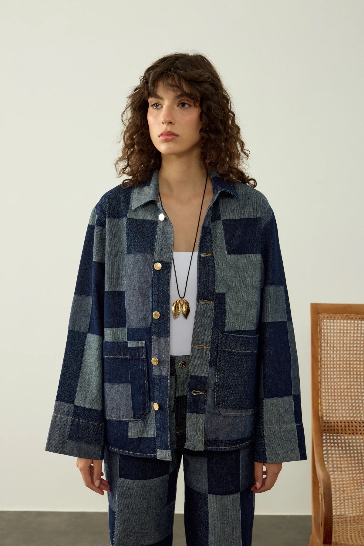 CORY PATCHWORK DENIM CEKET İNDİGO