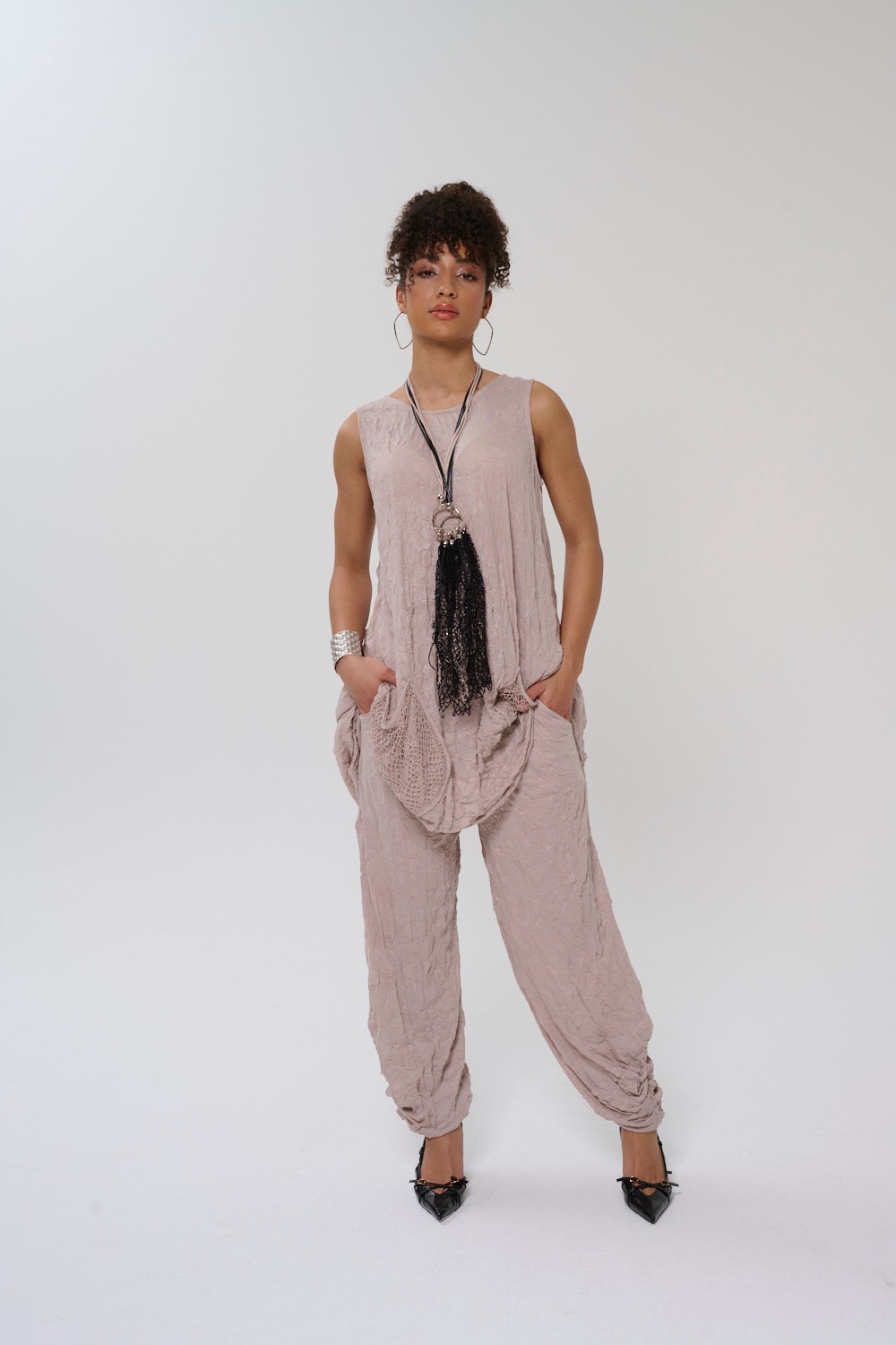 Crinkle Pantolon Vizon