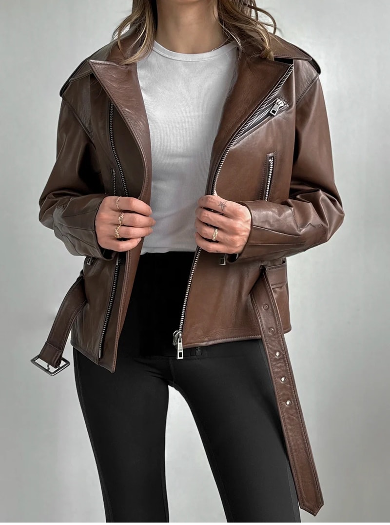 SPARK BROWN LEATHER JACKET