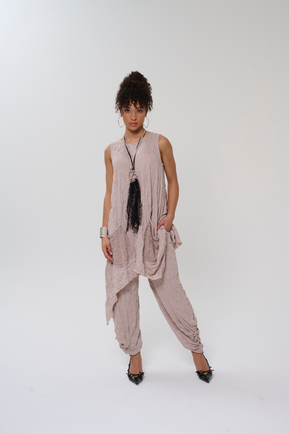 Crinkle Pantolon Vizon