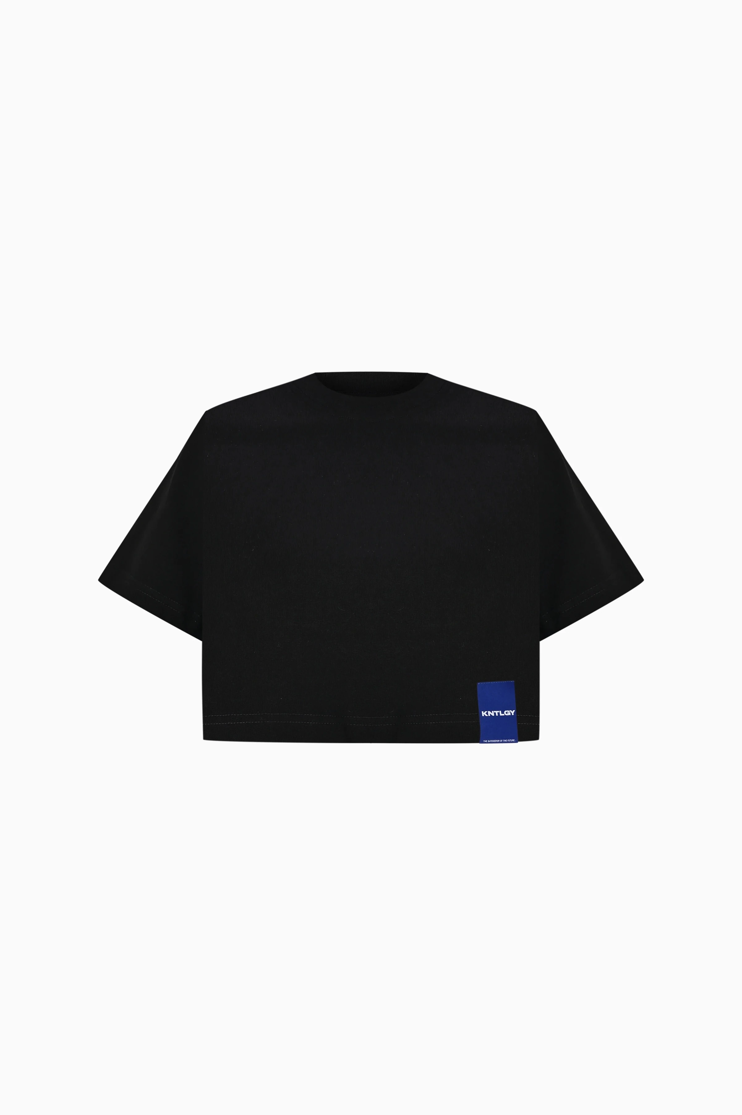 KNTLGY Oversize Flag Siyah Crop T-shirt