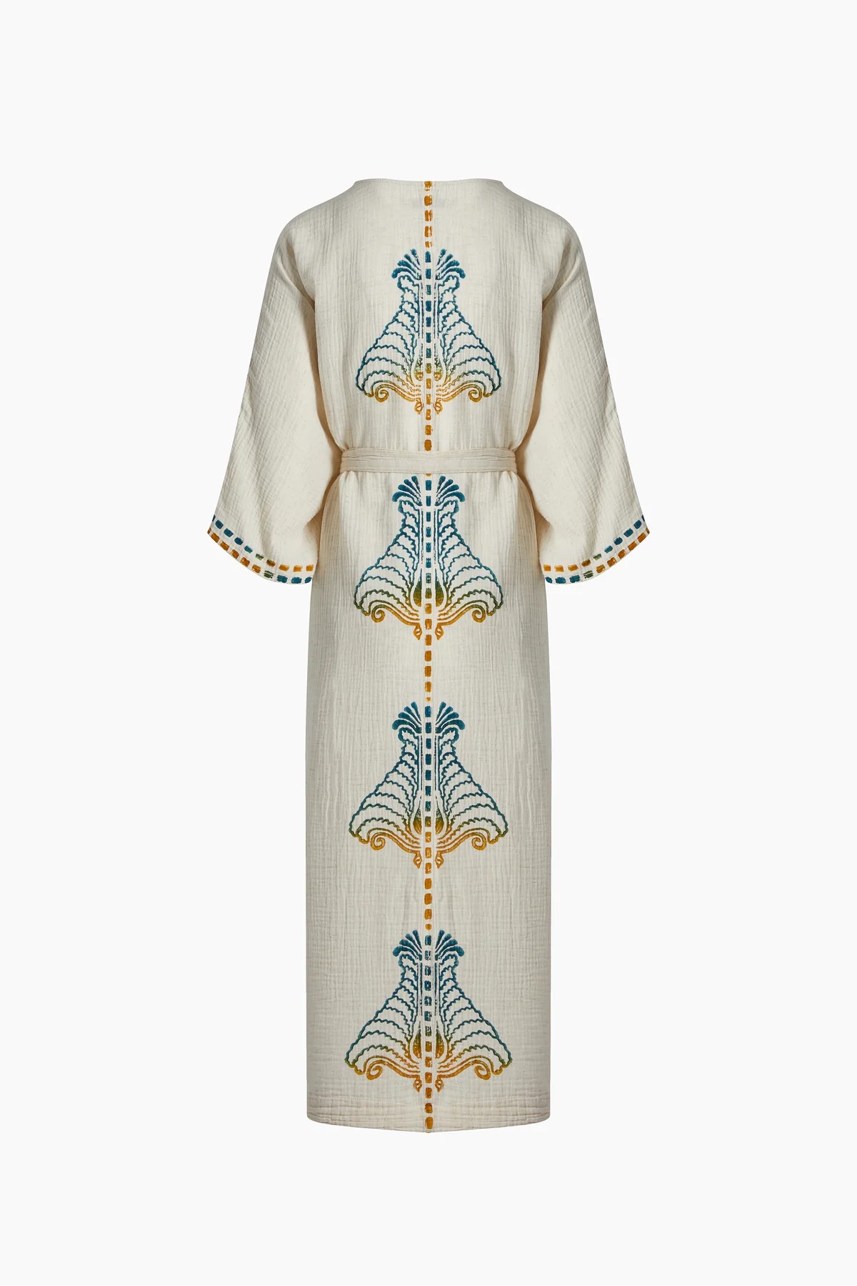 Crinkle Keten Renkli Baskılı Kimono