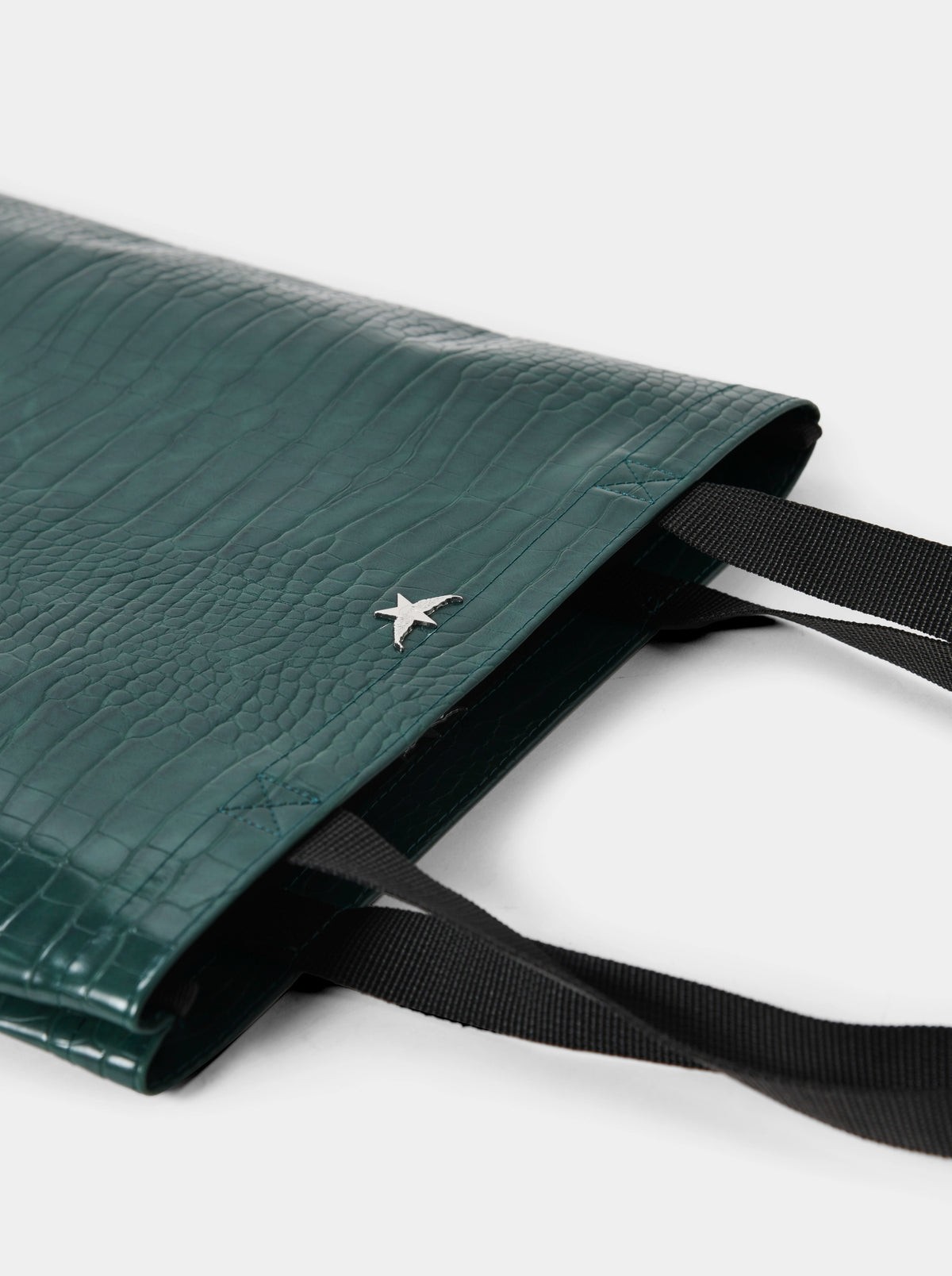 Shopping S Green Croco Bag
