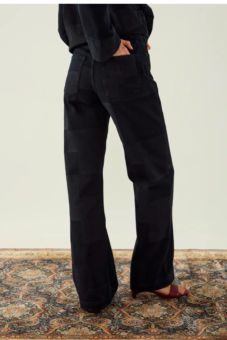 CORY PATCHWORK JEAN PANTOLON SİYAH