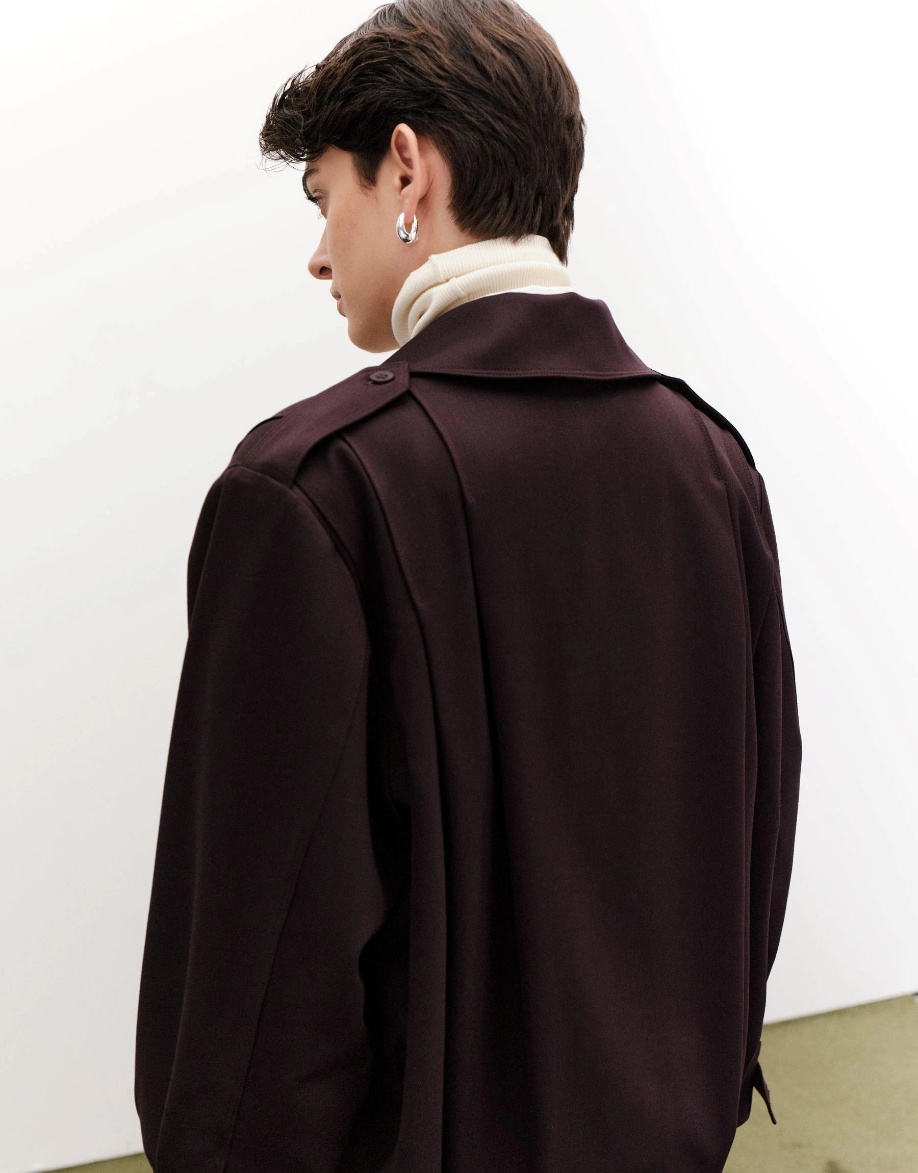 Pileli Ceket Mürdüm