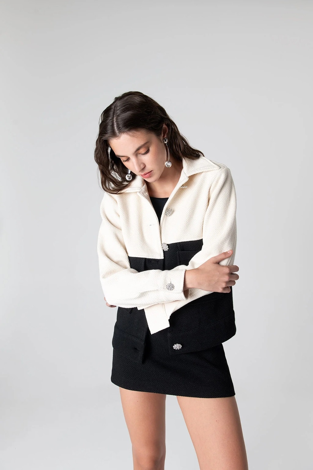 Anne Bouny Contrast Weaving Jacket