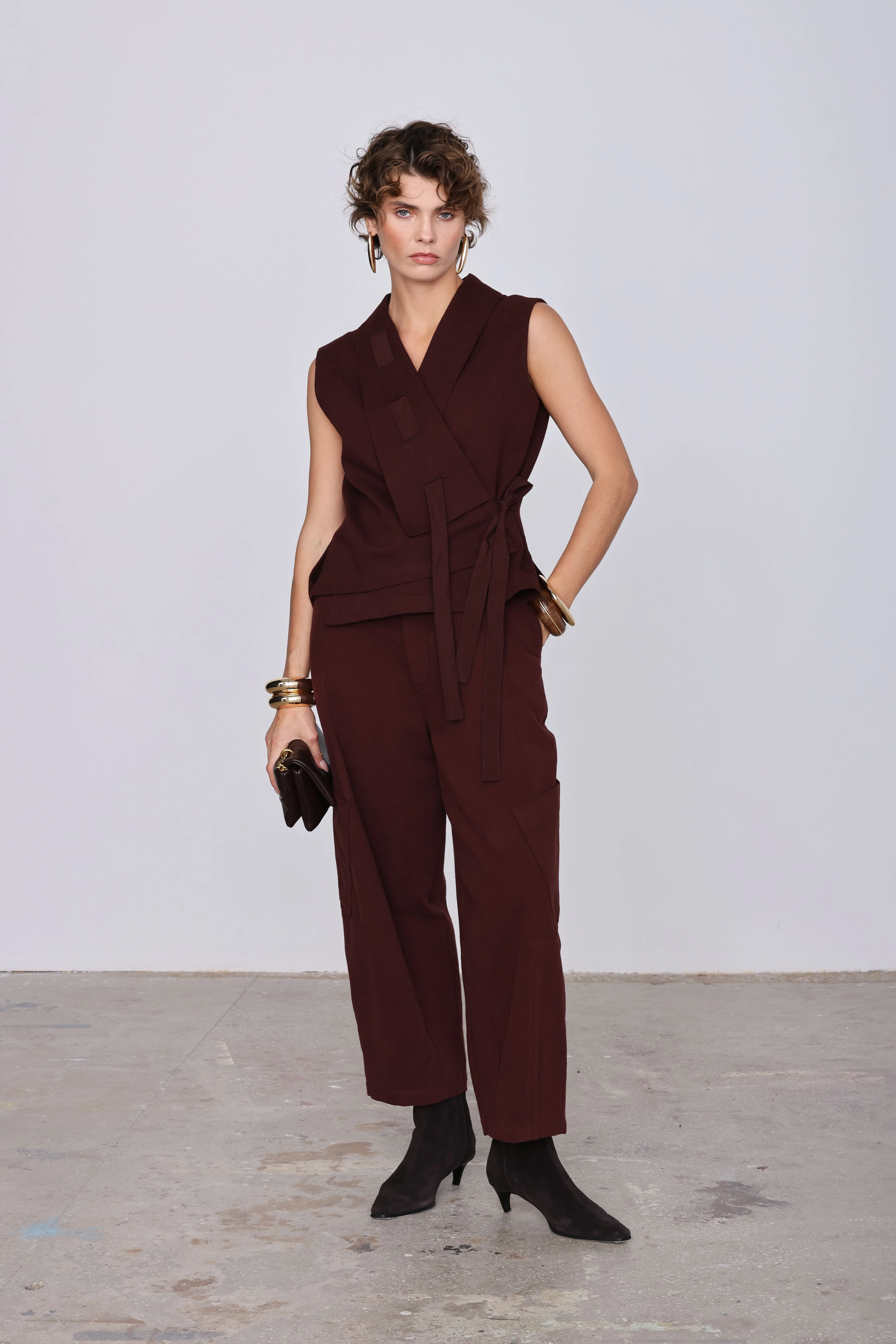 Gabardine Pant Burgundy