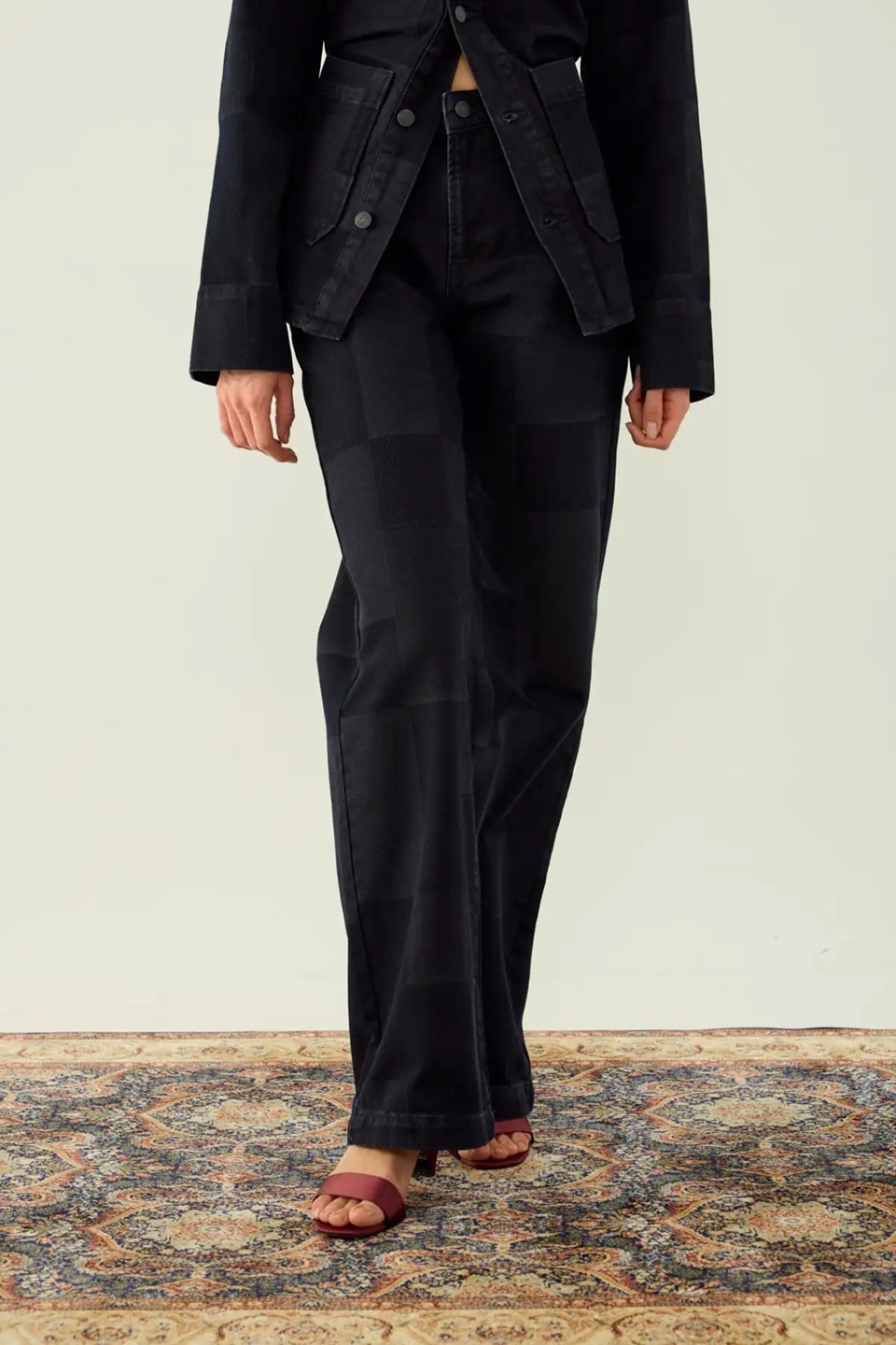 CORY PATCHWORK JEAN PANTOLON SİYAH