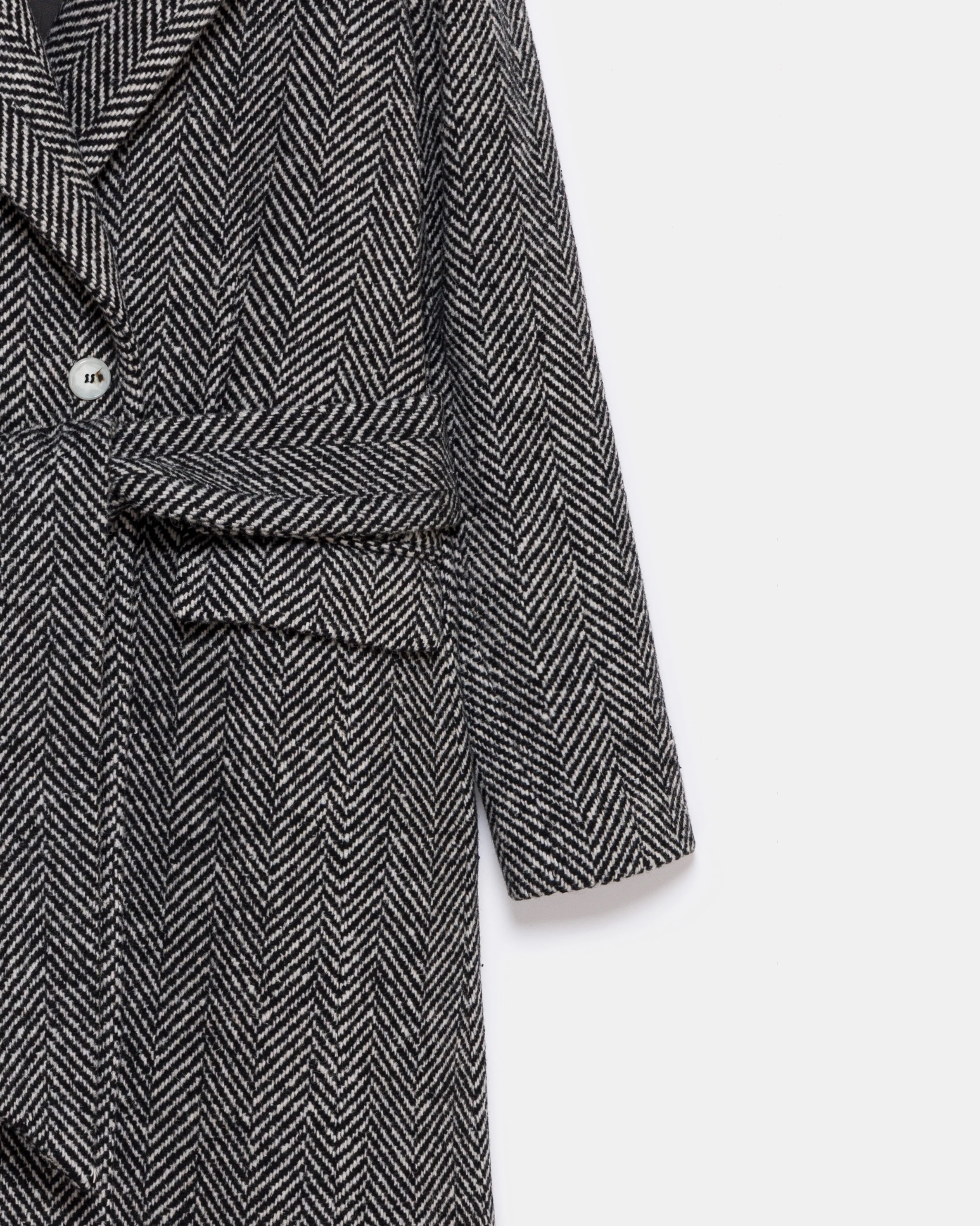 Adele Herringbone Coat - Black