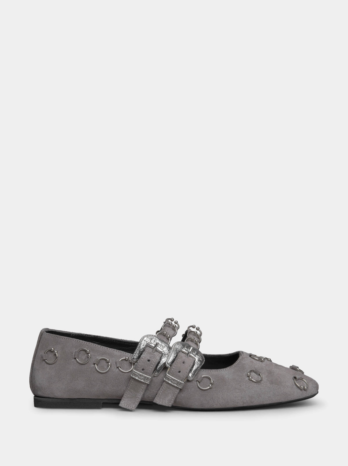 Touch Grey Suede Ballet Flats