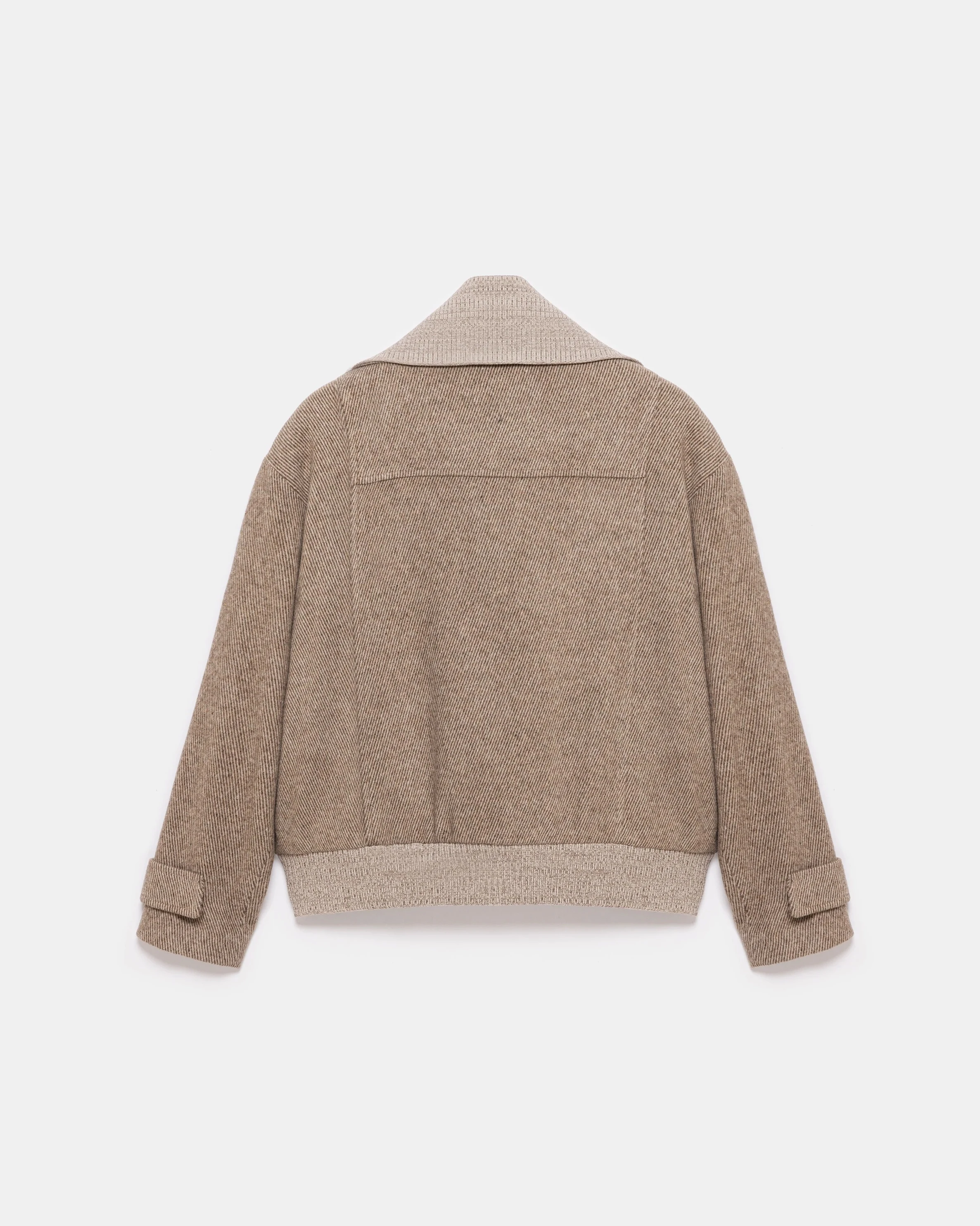 Grace Knit Collar Short Coat - Beige