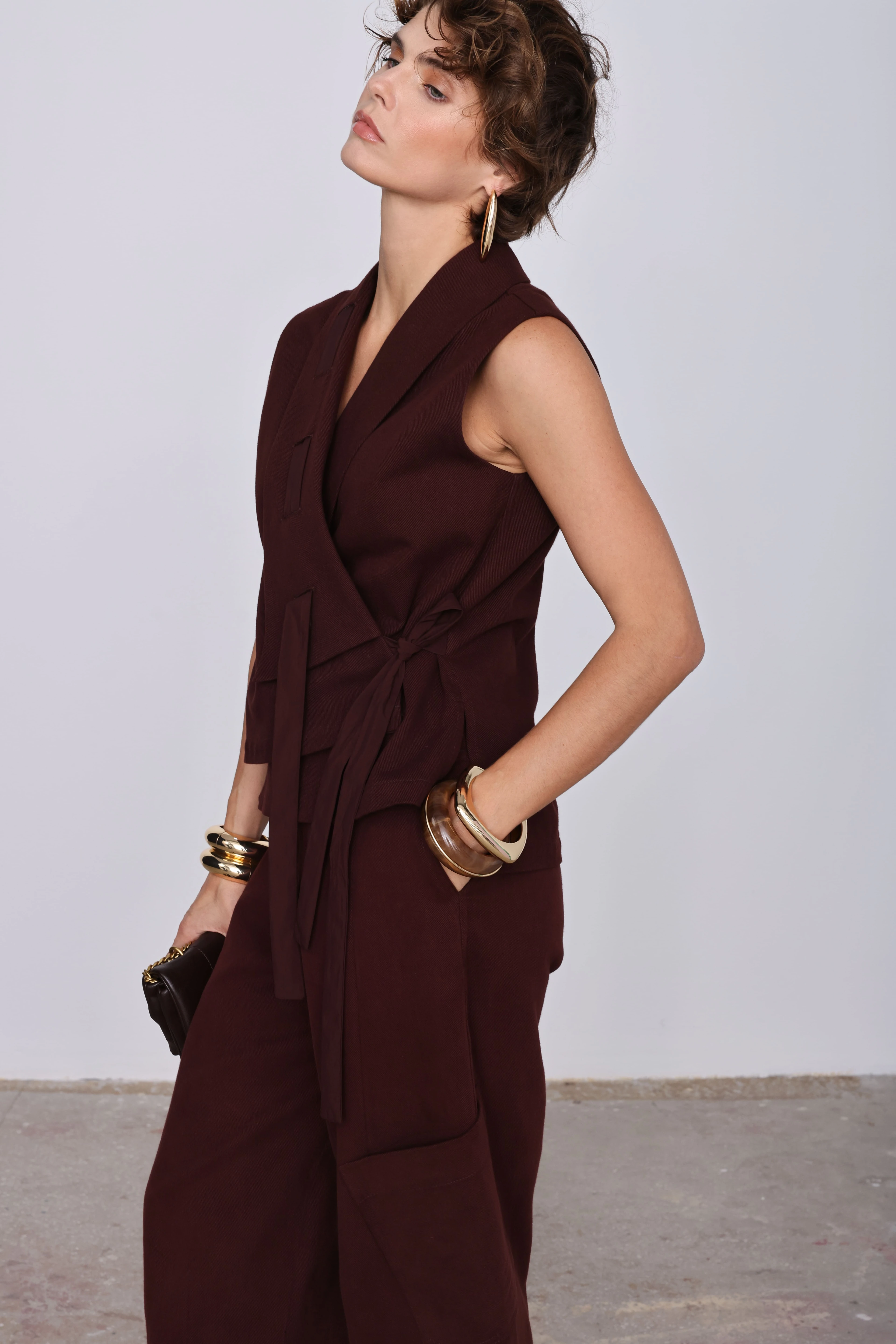 Gabardine Pant Burgundy