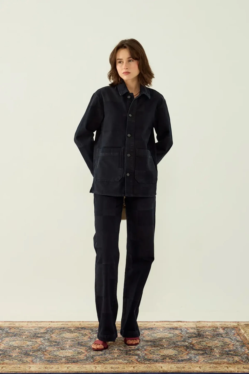 CORY PATCHWORK DENIM CEKET SİYAH