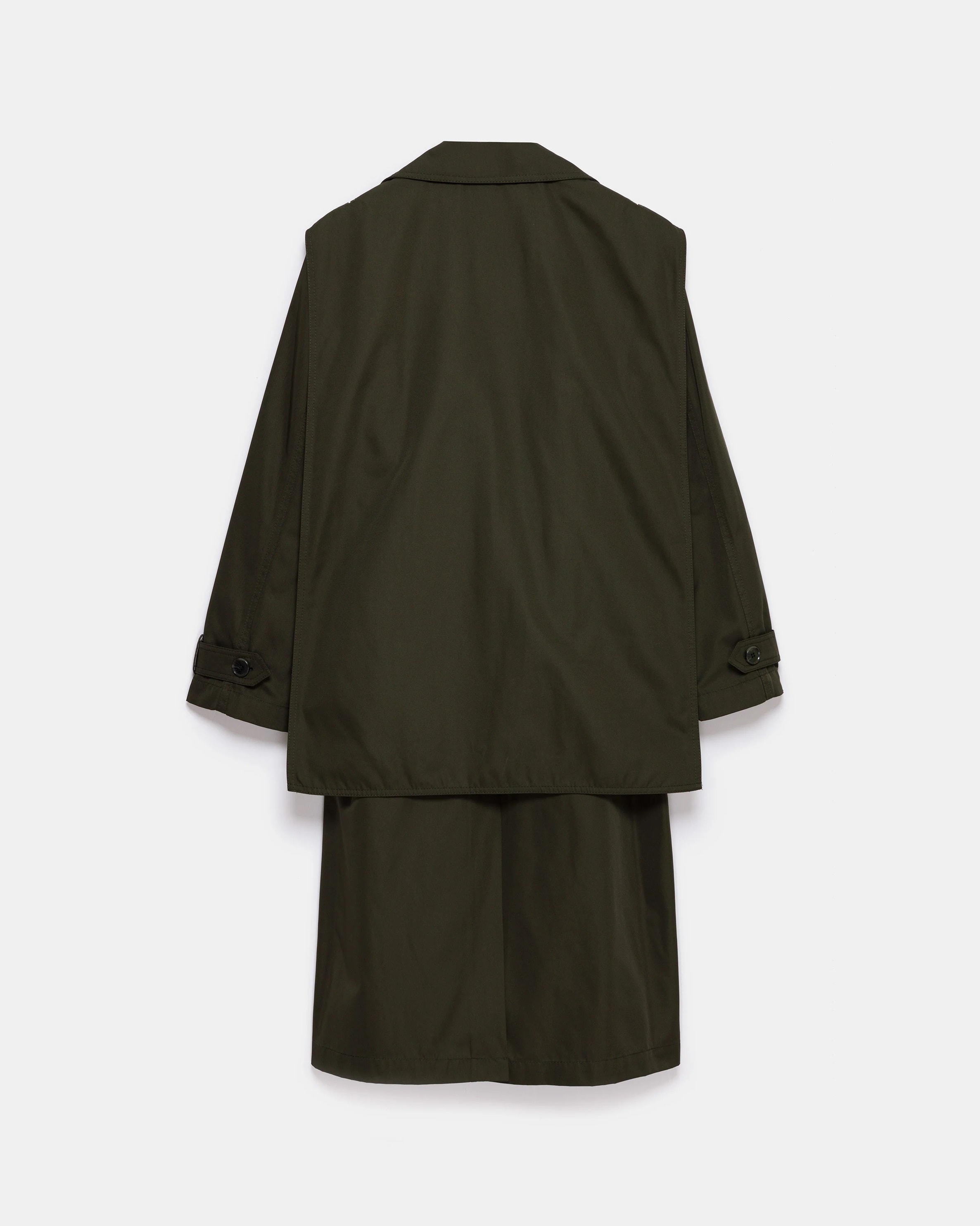 Beatrice Asymmetric Piece Trenchcoat - Khaki Green