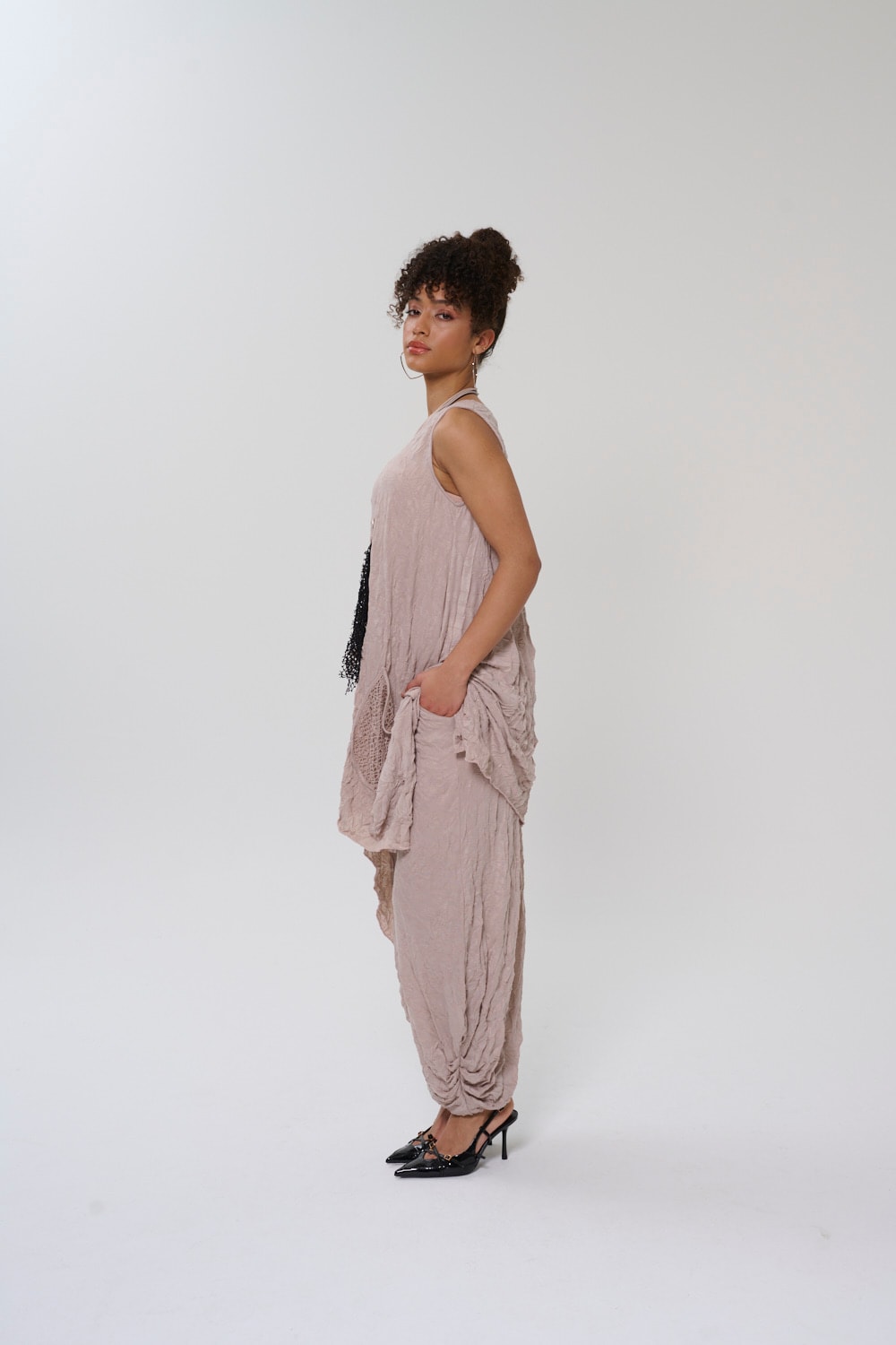 Crinkle Pantolon Vizon