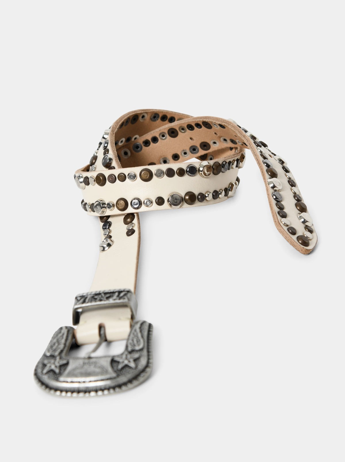 PUNCH BEIGE LEATHER BELT