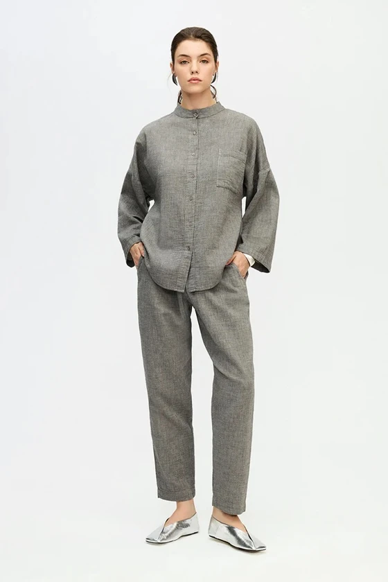 X Gri Slouchy Pantolon