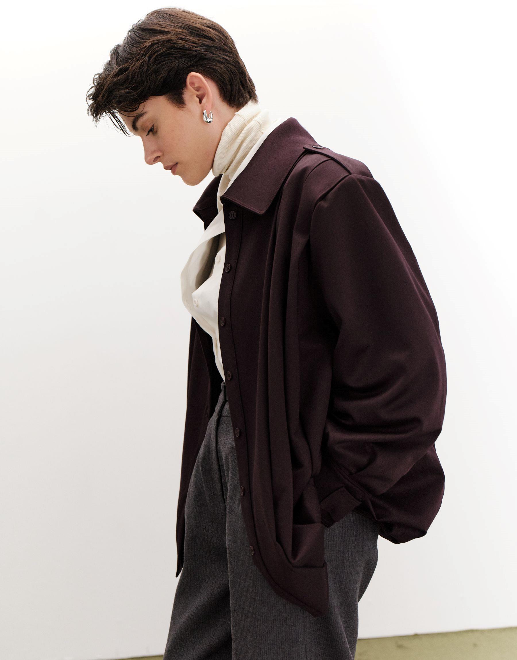 Pileli Ceket Mürdüm