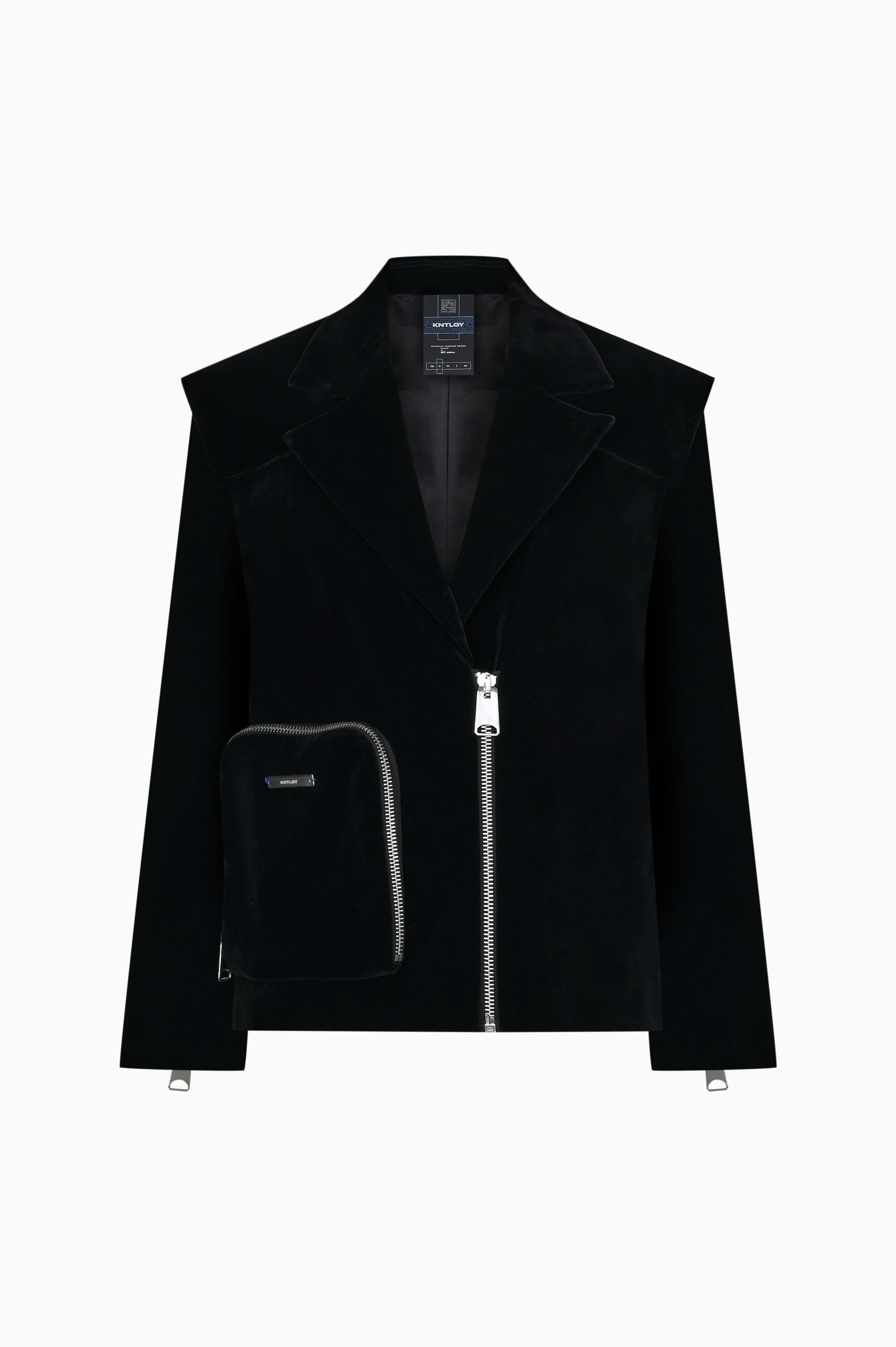 KNTLGY Velvet Fuse Zipped Ceket