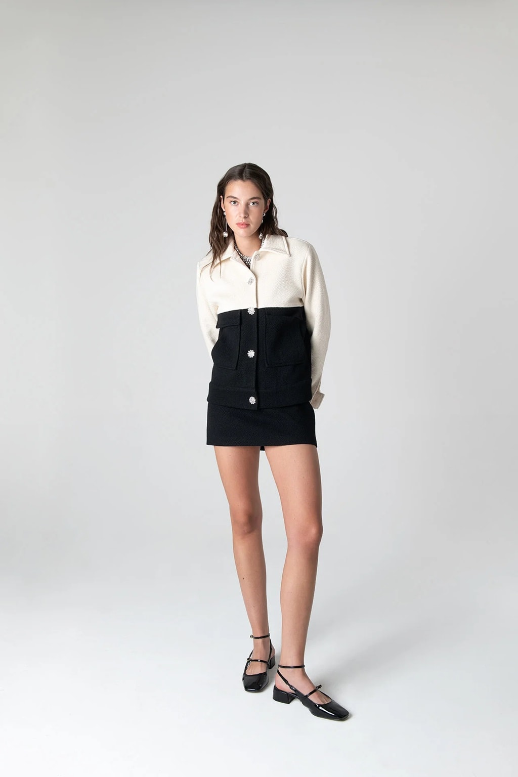Anne Bouny Contrast Weaving Jacket