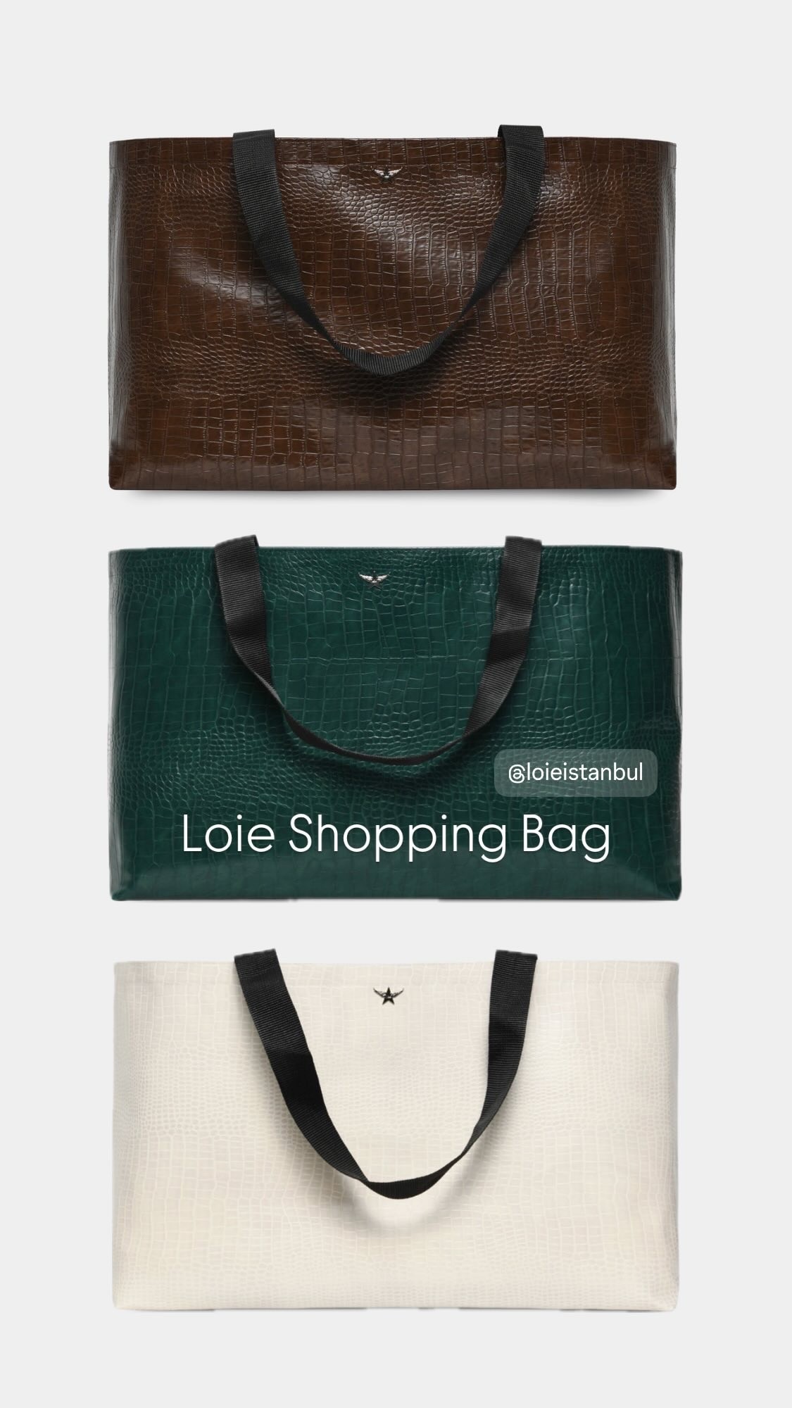 Shopping M Brown Croco Bag 