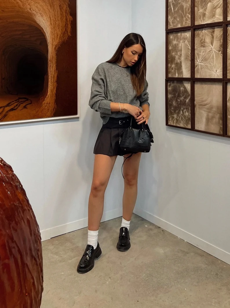 New Mac Siyah Kroko Ayakkabı