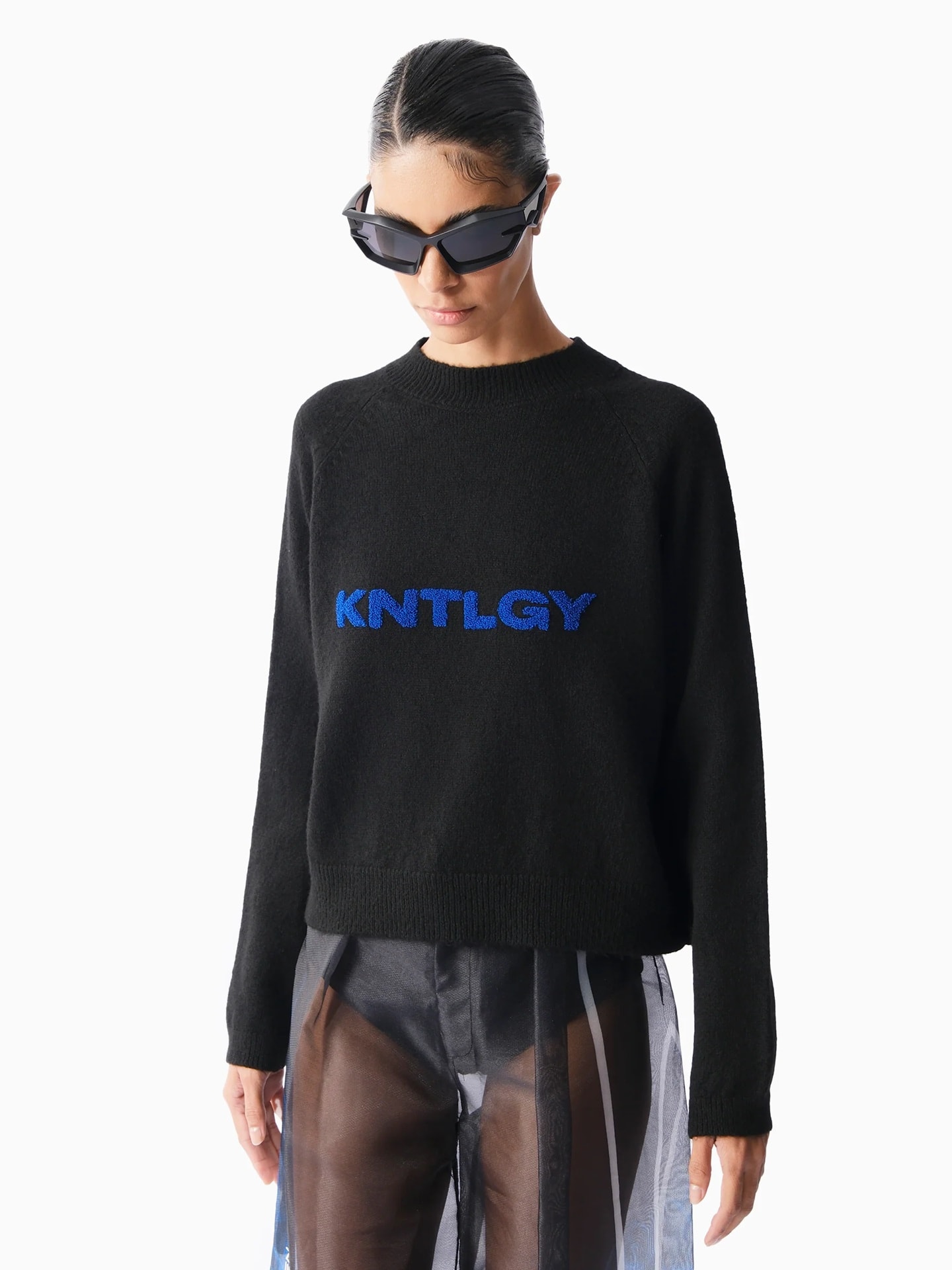 KNTLGY Long Sleeve Knitted Kazak Siyah