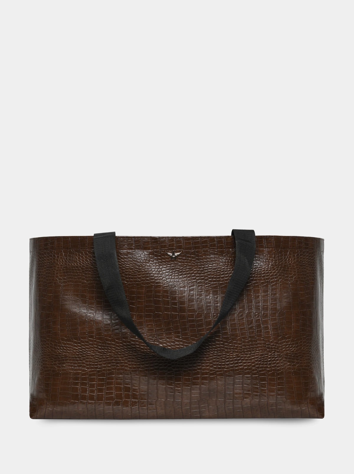 Shopping M Brown Croco Bag 