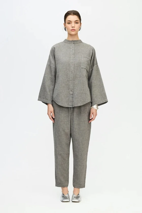 X Gri Slouchy Pantolon