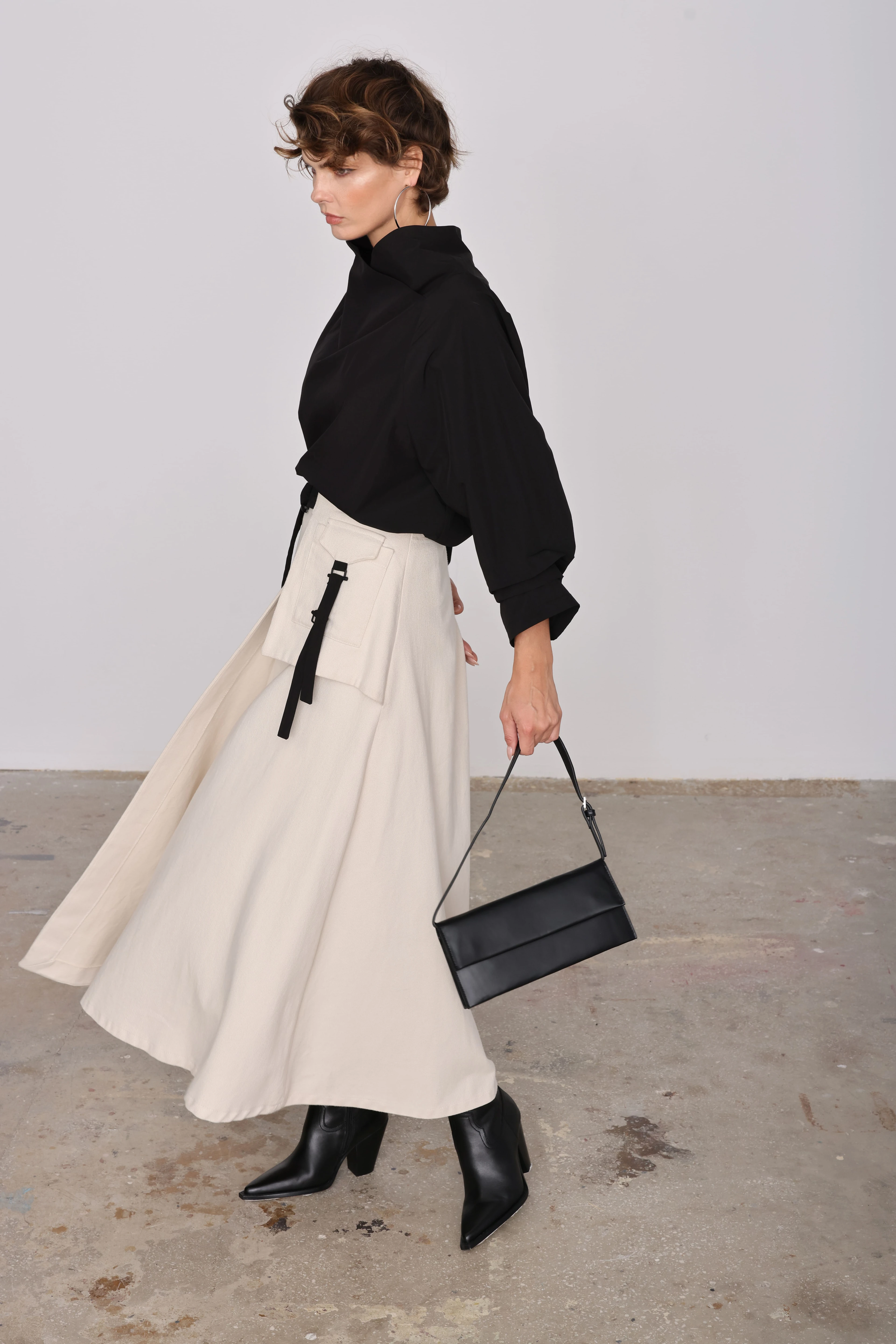 Gabardine Skirt White