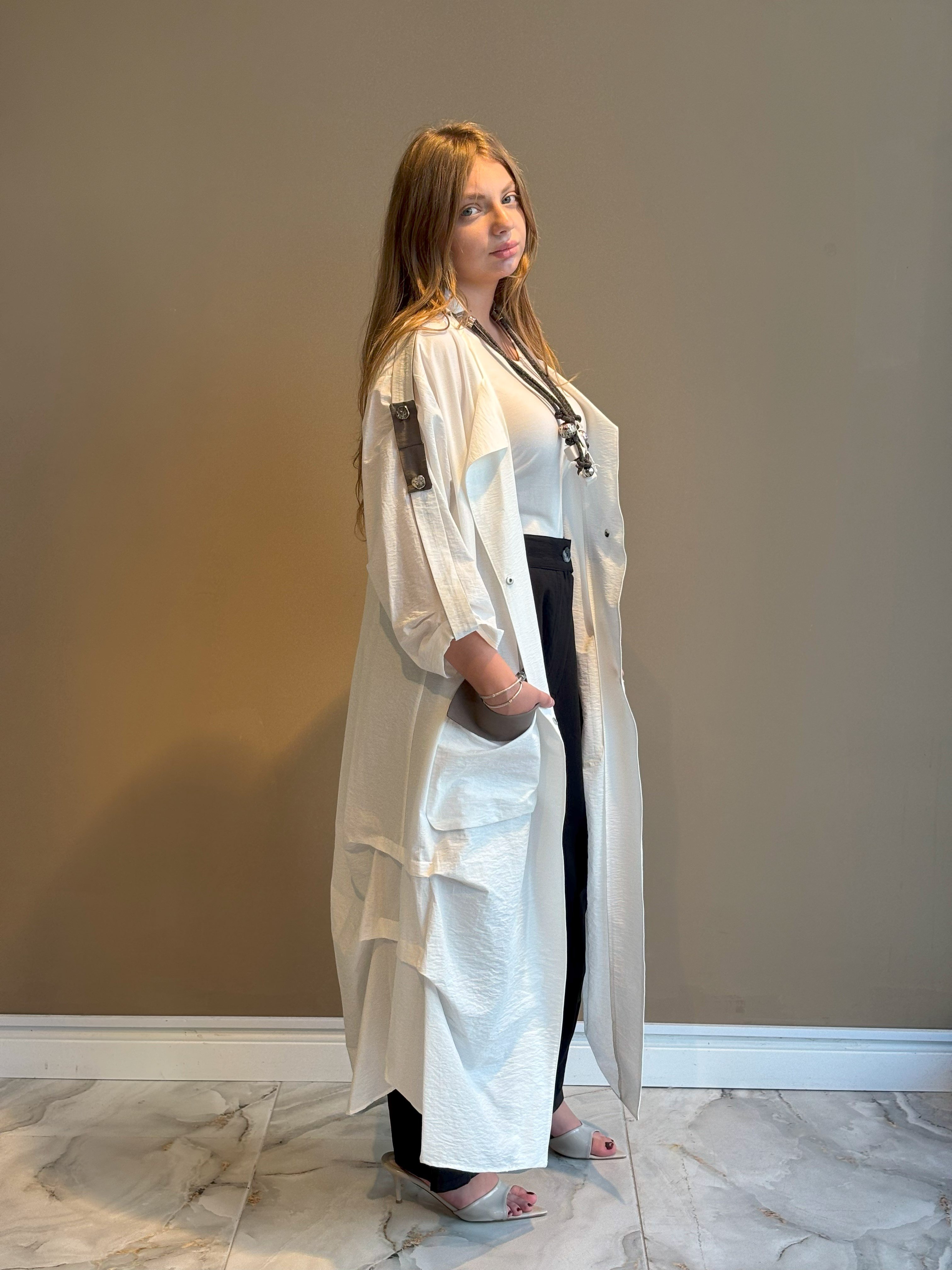 İncir Trenchcoat Beyaz