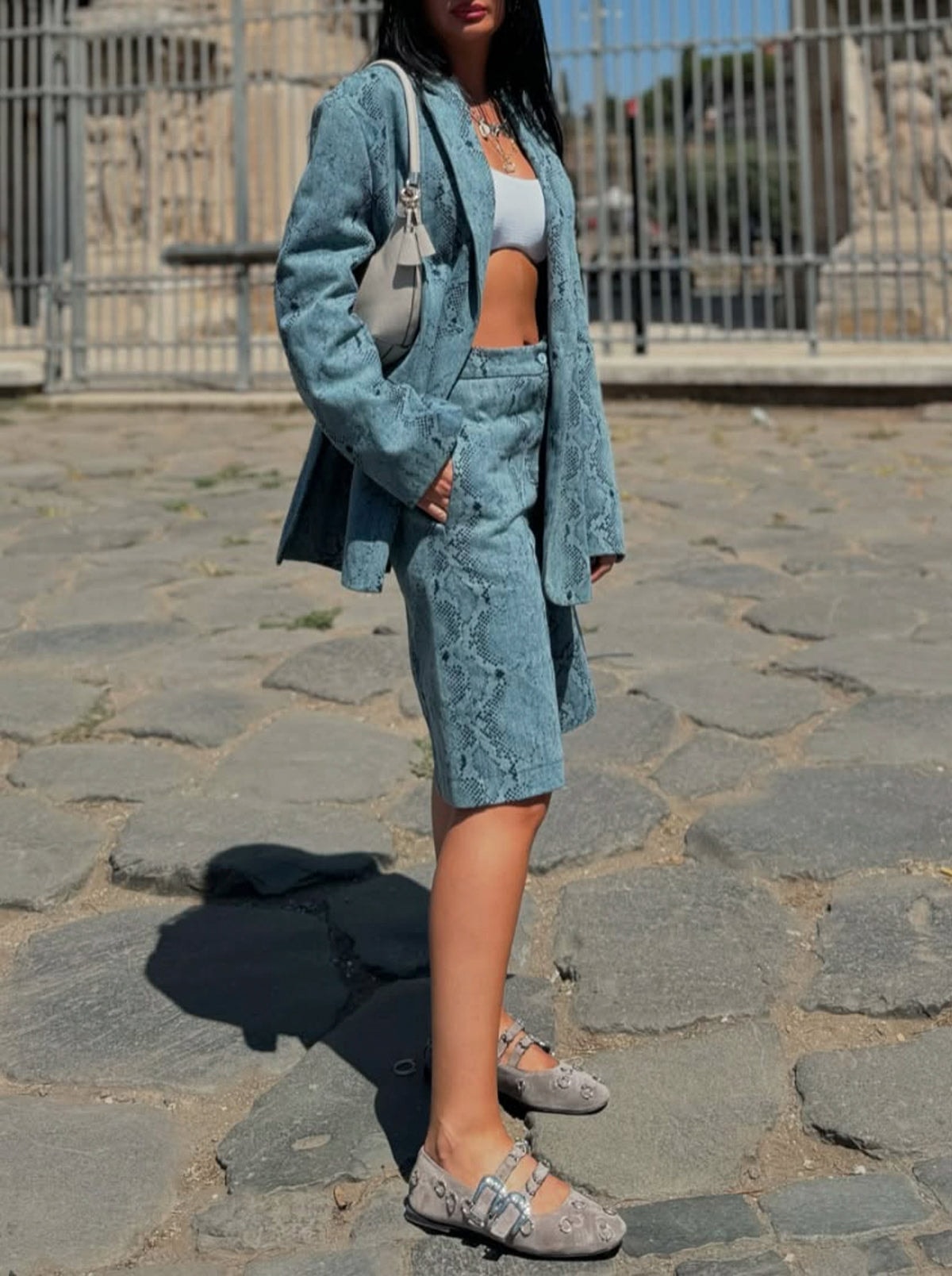 Touch Grey Suede Ballet Flats