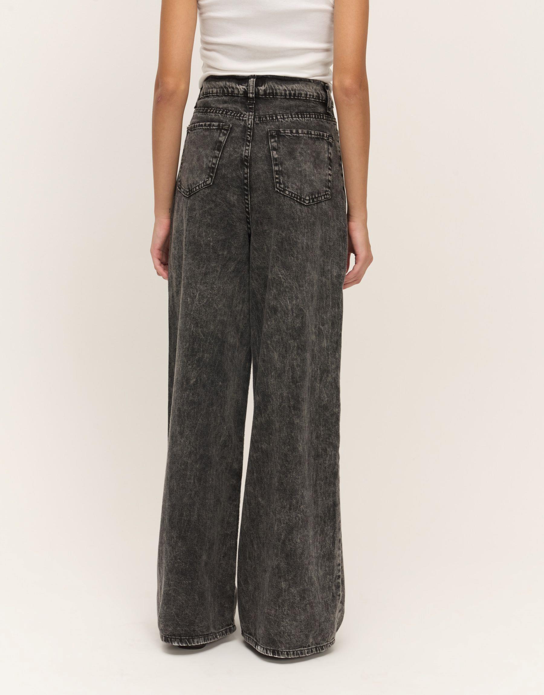 Yıkamalı Denim Pantolon Füme