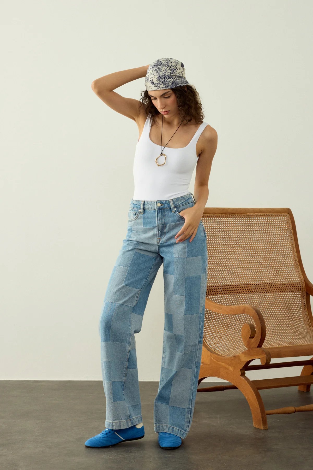 CORY PATCHWORK JEAN PANTOLON MAVİ