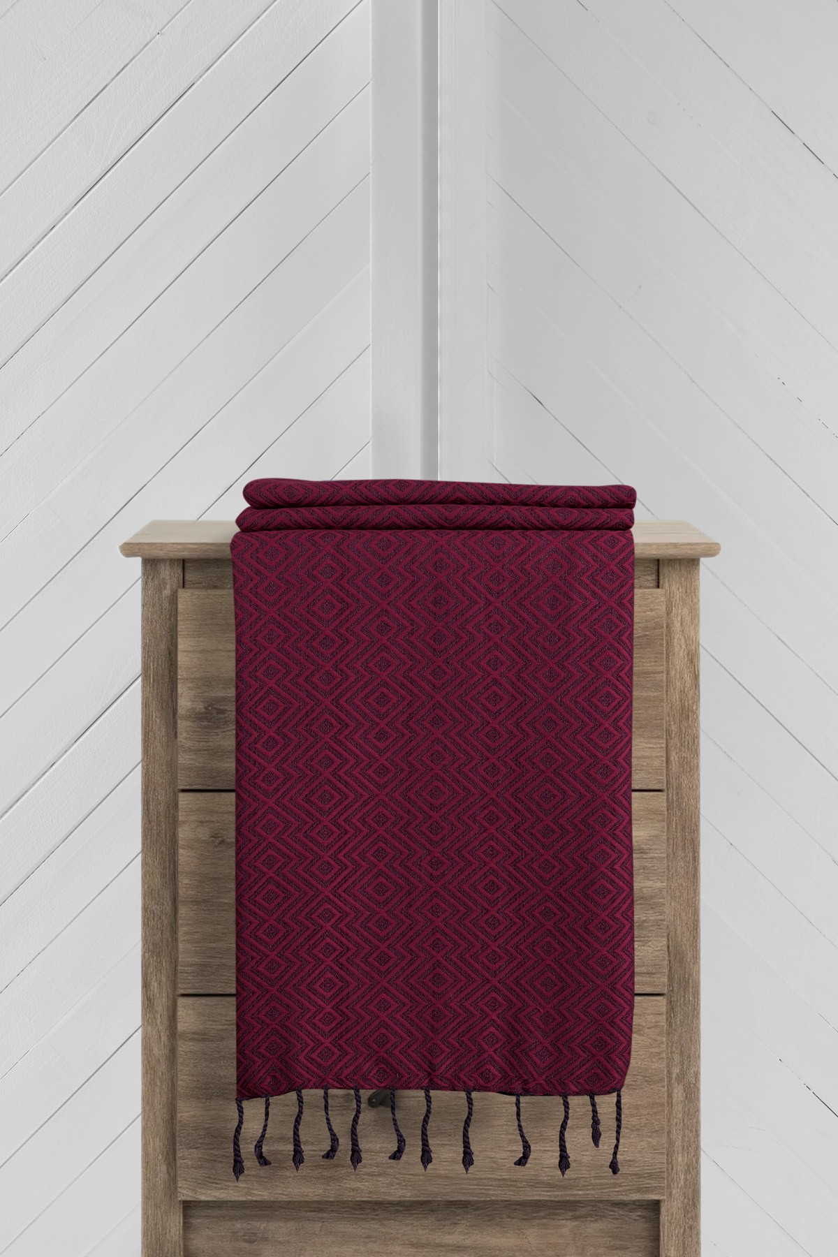 MEYN COLLECTİON ANTİK SERİ Kilim Bez Peştemal - Bordo image