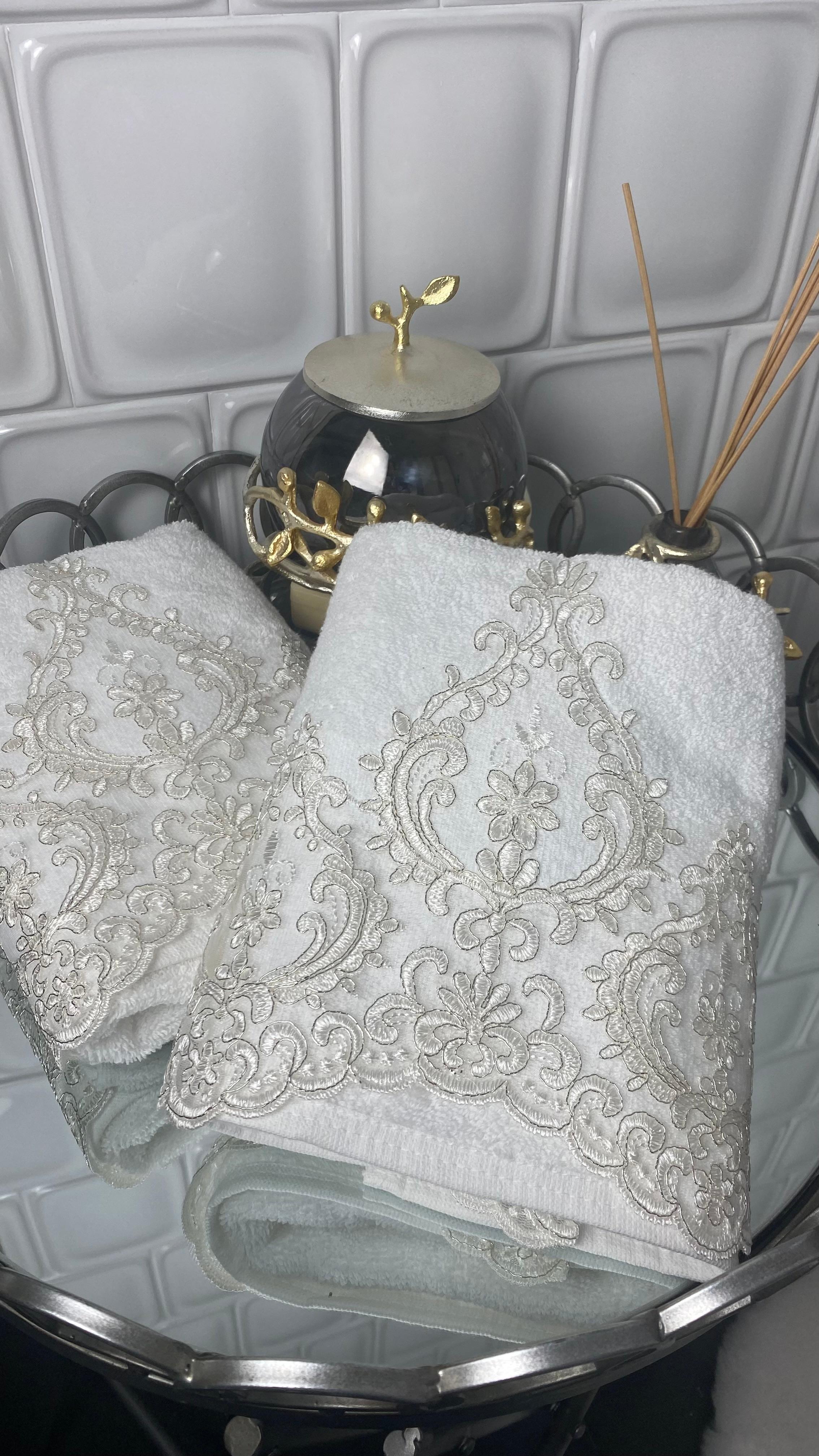 2'li Sim Güpürlü Harem Çeyizlik, Hediyelik El Havlusu