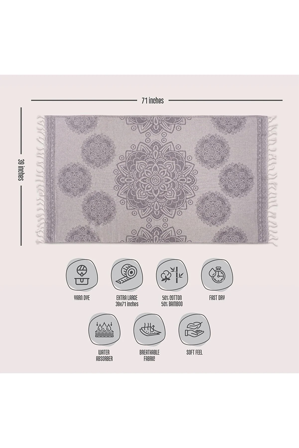 BUKET BAMBU BEZ PEŞTEMAL 100x180