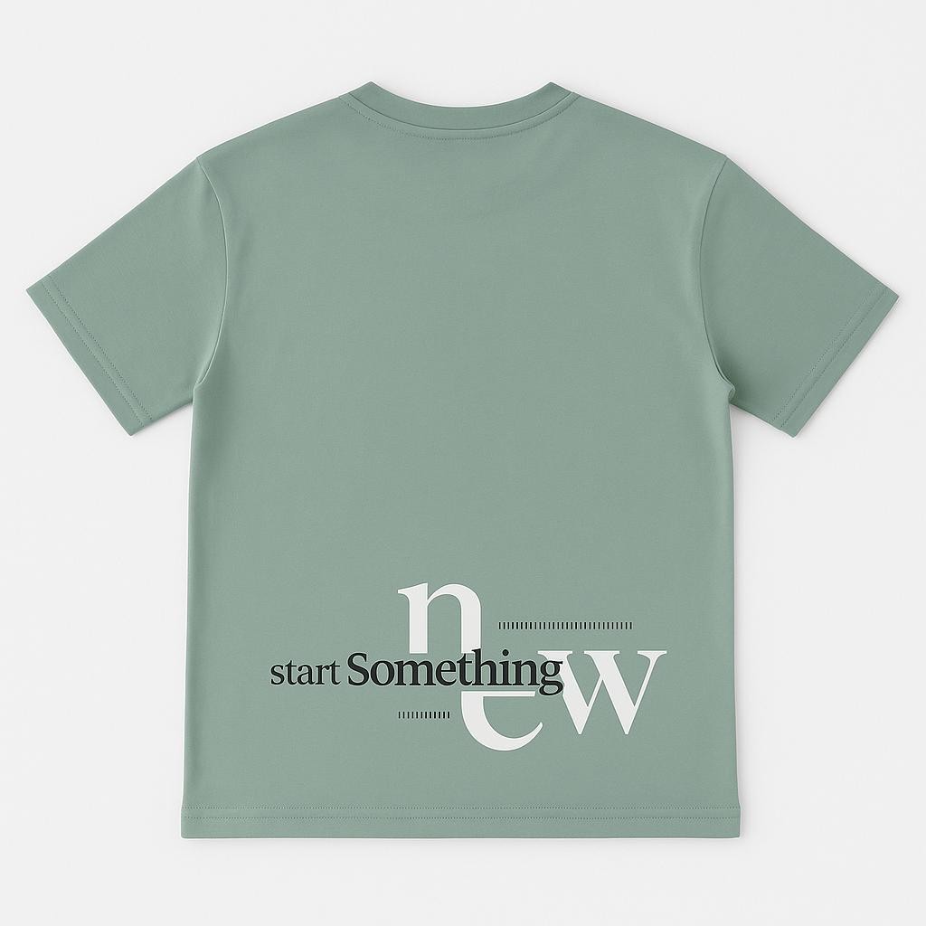 Erkek Çocuk Bisiklet Yaka “Start Something New” Baskılı Kısa Kollu Tişört