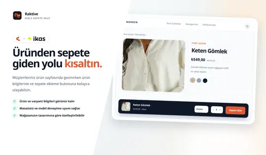 Raktive: Hızlı Sepete Ekle ekran görüntüsü 1