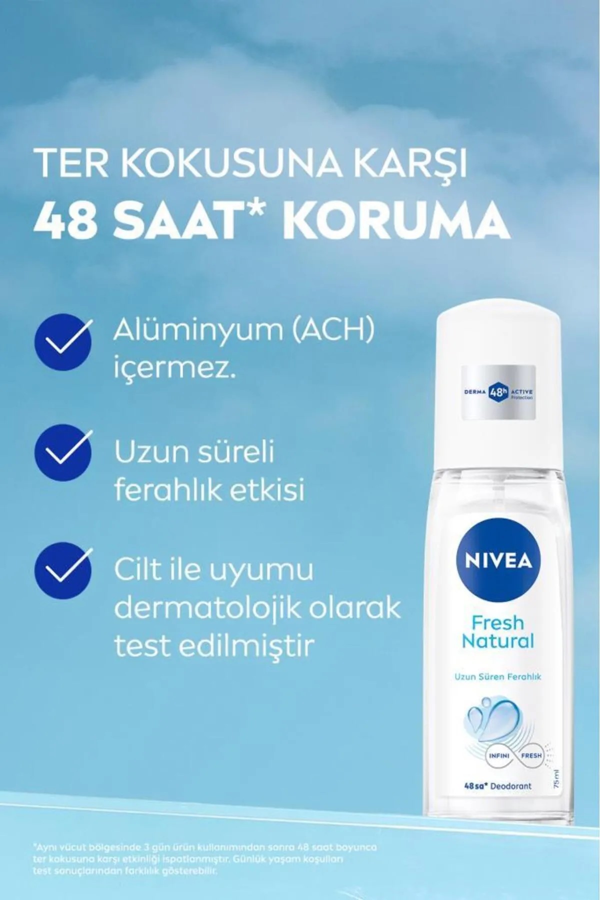 Nivea Kadın Pump Sprey Deodorant 75 ml 48 Saat Ter Koruması Uzun Süren Ferahlık Okyanus Özleri Esansı