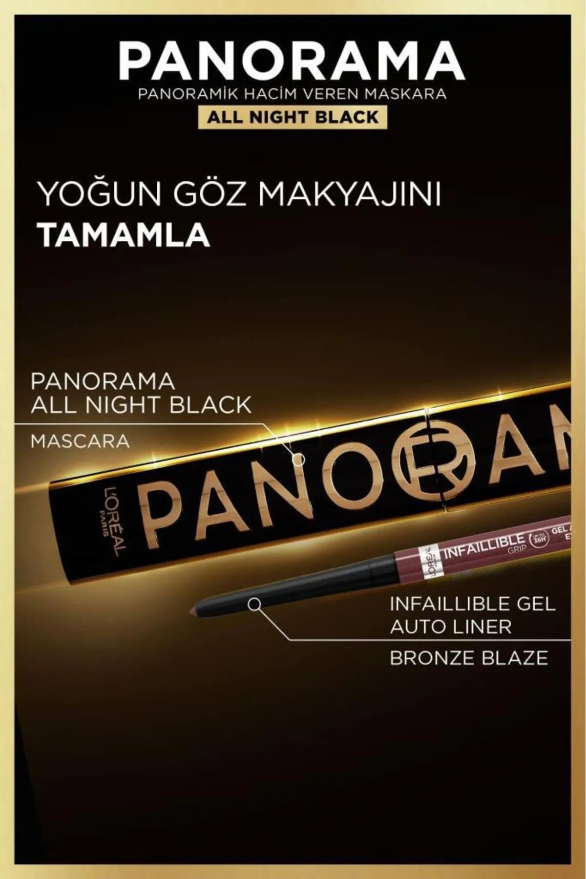 Loreal Paris Panorama Hacim Veren Maskara All Night Black Siyah