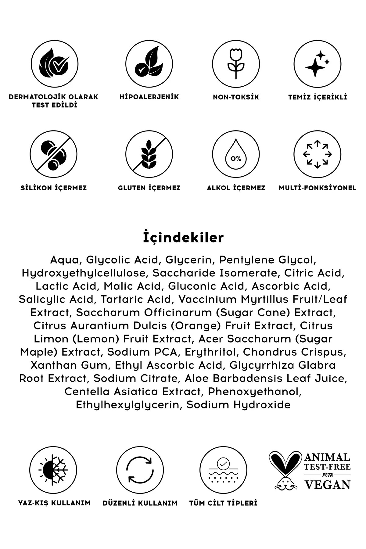 Cream Co. %10 Aha Bha C Vitamini Serum | Cilt Tonu Eşitleyici Gözenek Sıkılaştırıcı | Glikolik Asit Centella