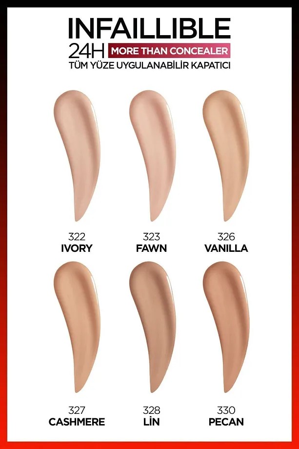 Loreal Paris Infaillible Tüm Yüze Uygulanabilir Kapatıcı 322 Ivory Concealer